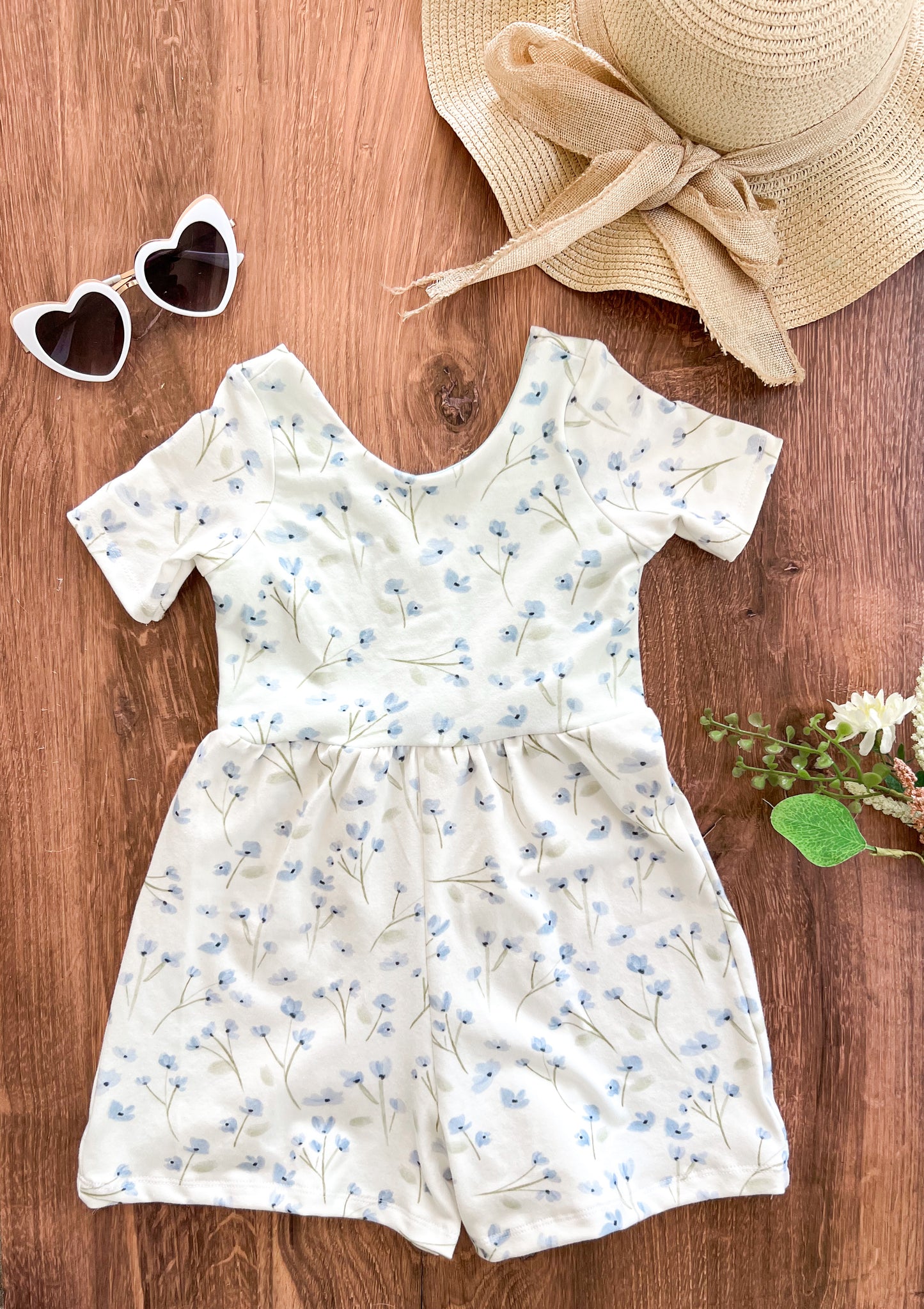 Organic American-Milled Beachy Blooms Autumn Romper