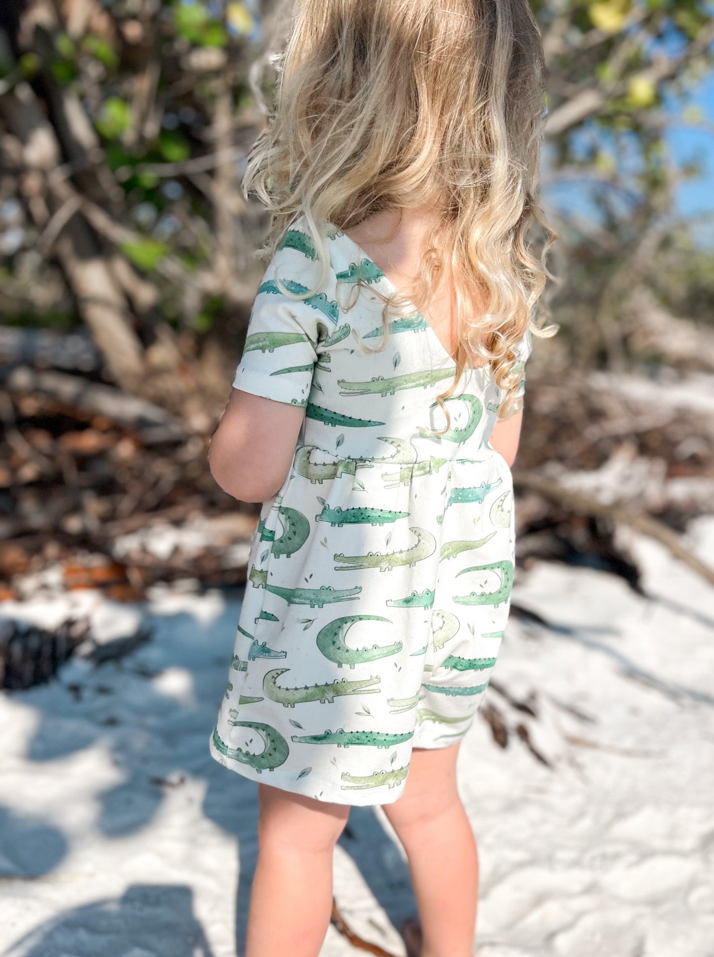 Organic American-Milled Alley the Alligator Autumn Romper