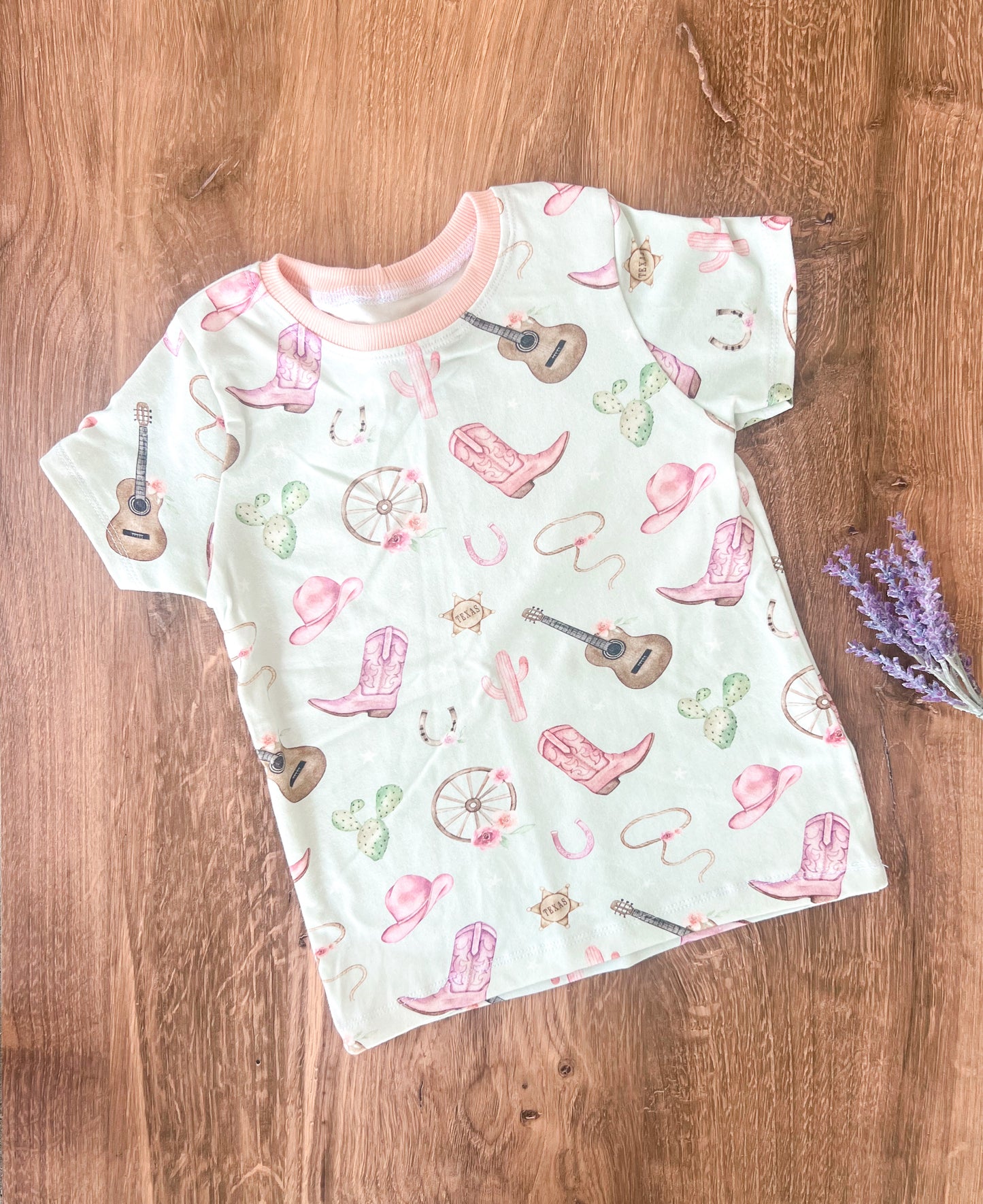 4T Texas Western Teal Basic Tees