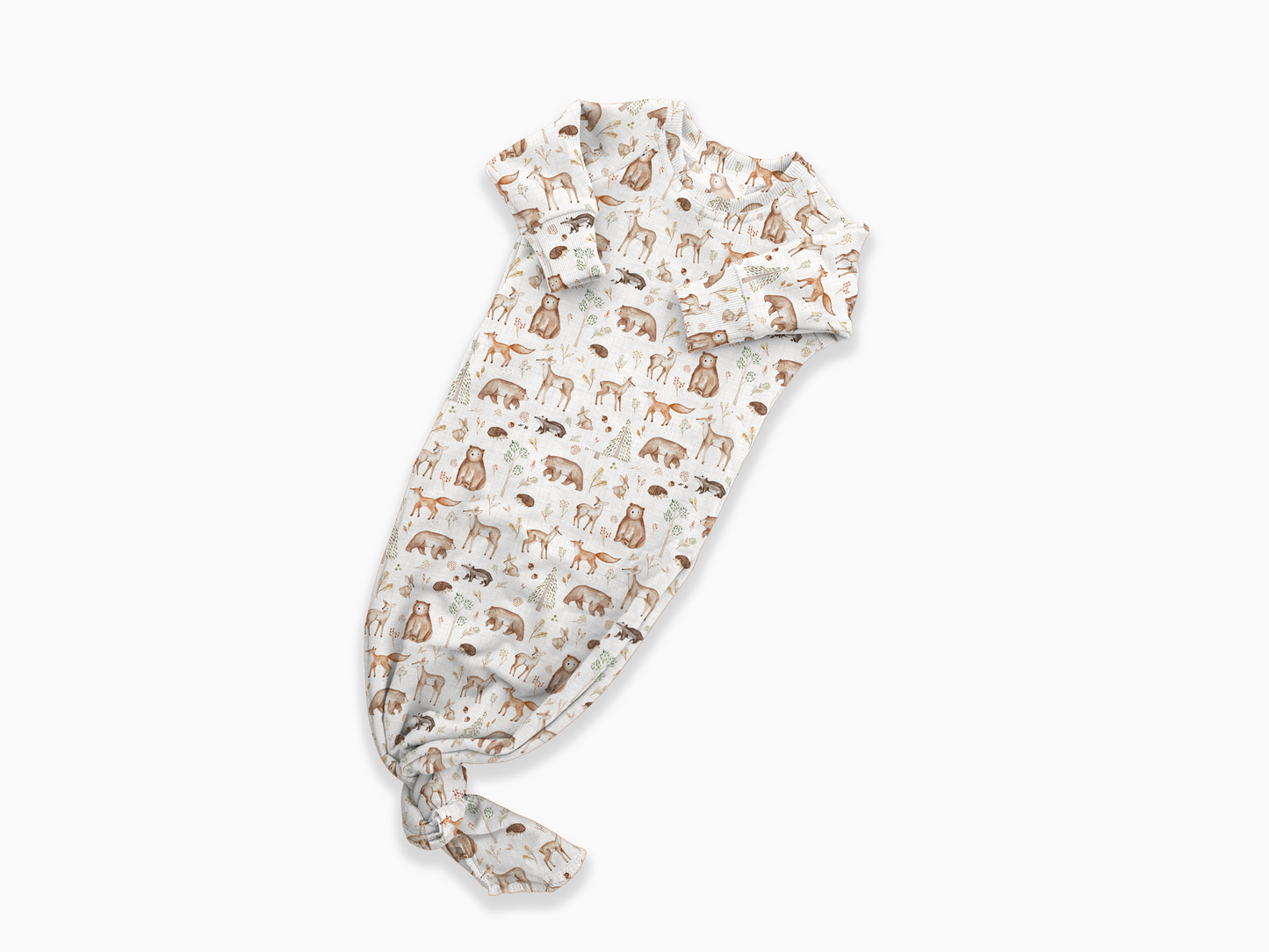 Beau's Woodland Animals Knotted Gown + Hat