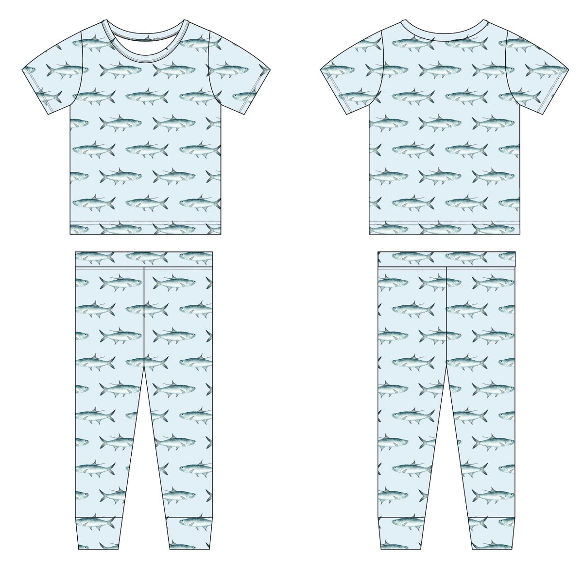 Tarpon Youth Short Sleeve with Pants Two-Piece Sets (2T- 10/12) PREORDER SHIPS NOVEMBER 2026