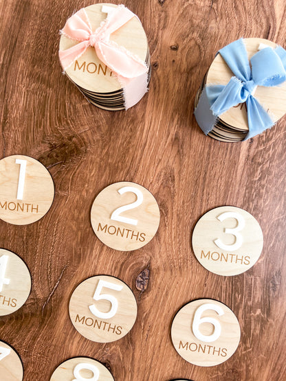 3D Laser Engraved Monthly Milestone Rounds