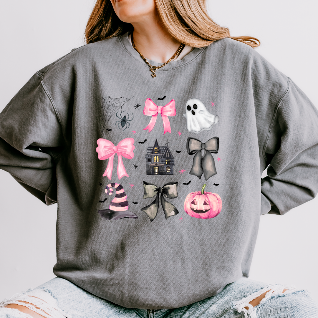 Preppy Pink Halloween Long Sleeve Tee