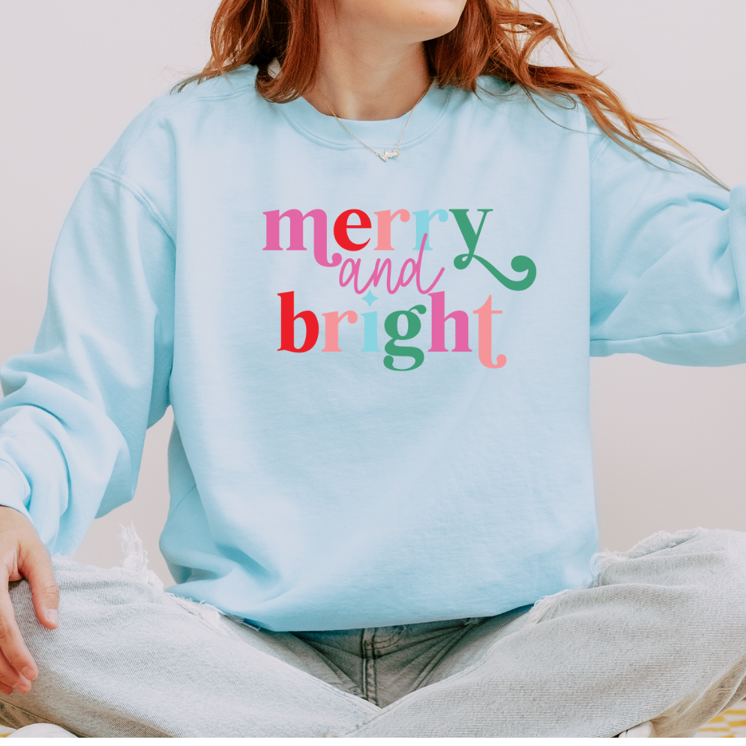 Merry & Bright Comfort Colors Crewneck Sweatshirt