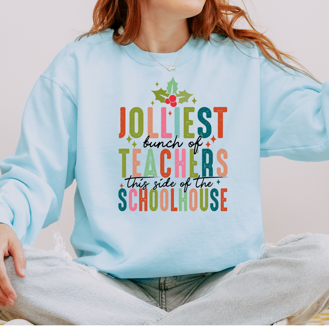 Jolliest Bunch of Teachers Comfort Colors Crewneck Sweatshirt