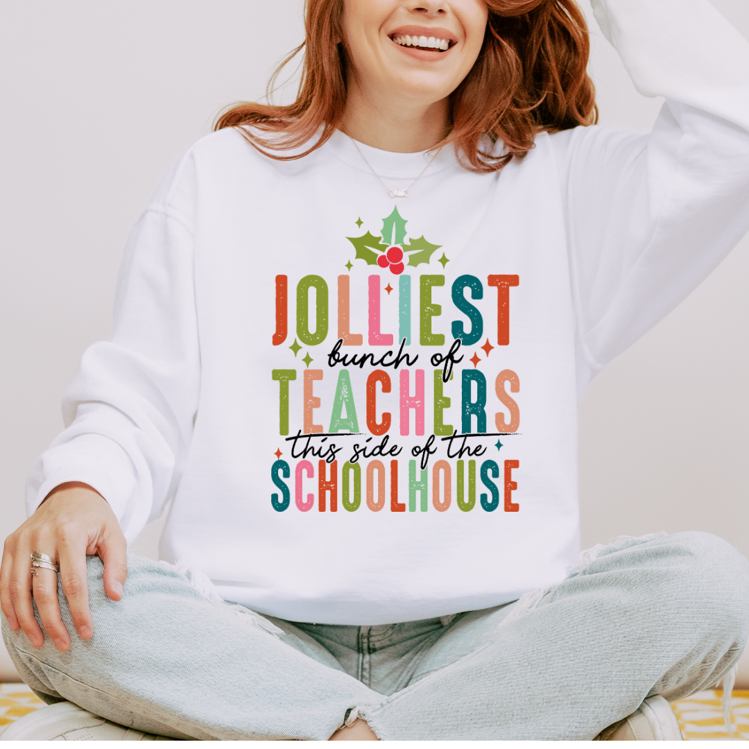 Jolliest Bunch of Teachers Comfort Colors Crewneck Sweatshirt