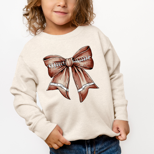 Game Day Football Coquette Bow Crewneck Sweatshirt (Toddler & Youth Sizes)