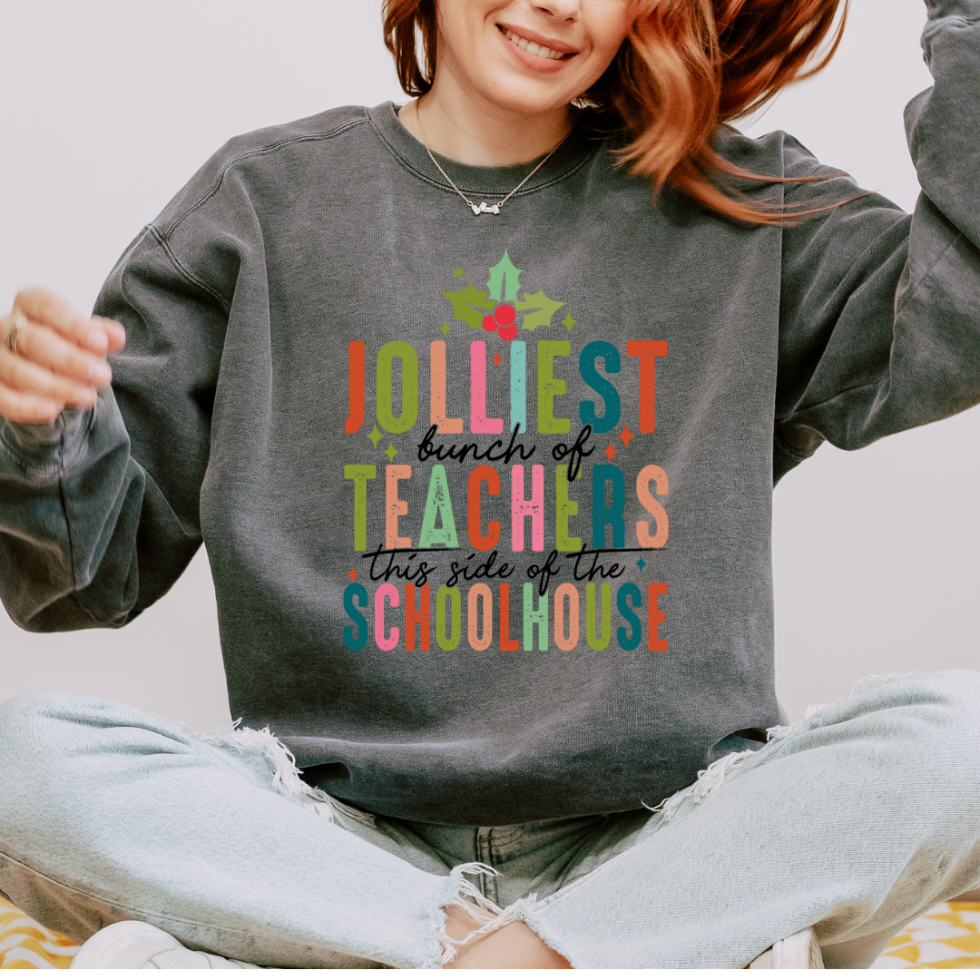 Jolliest Bunch of Teachers Comfort Colors Crewneck Sweatshirt