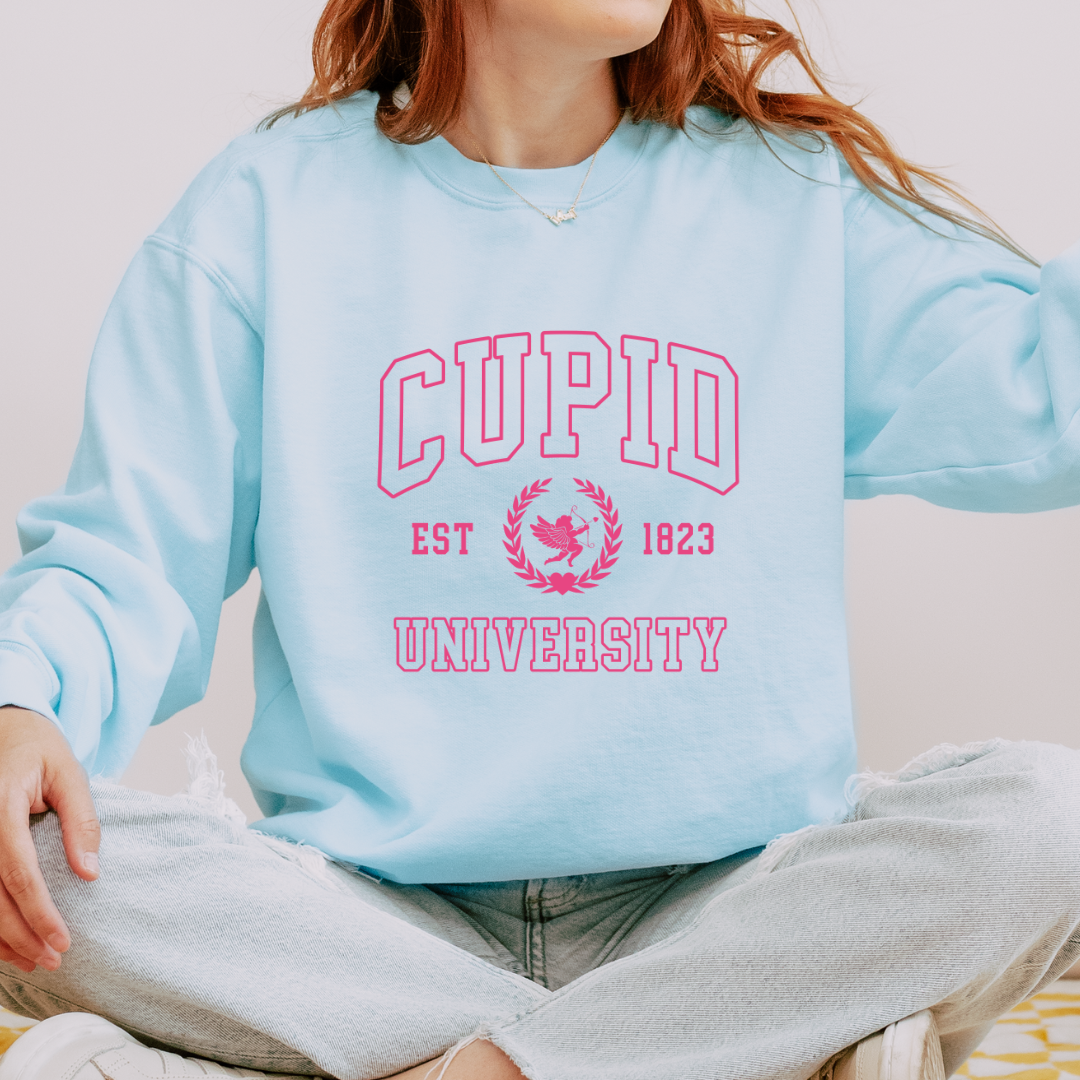 Cupid University Adult Crewneck Sweatshirt