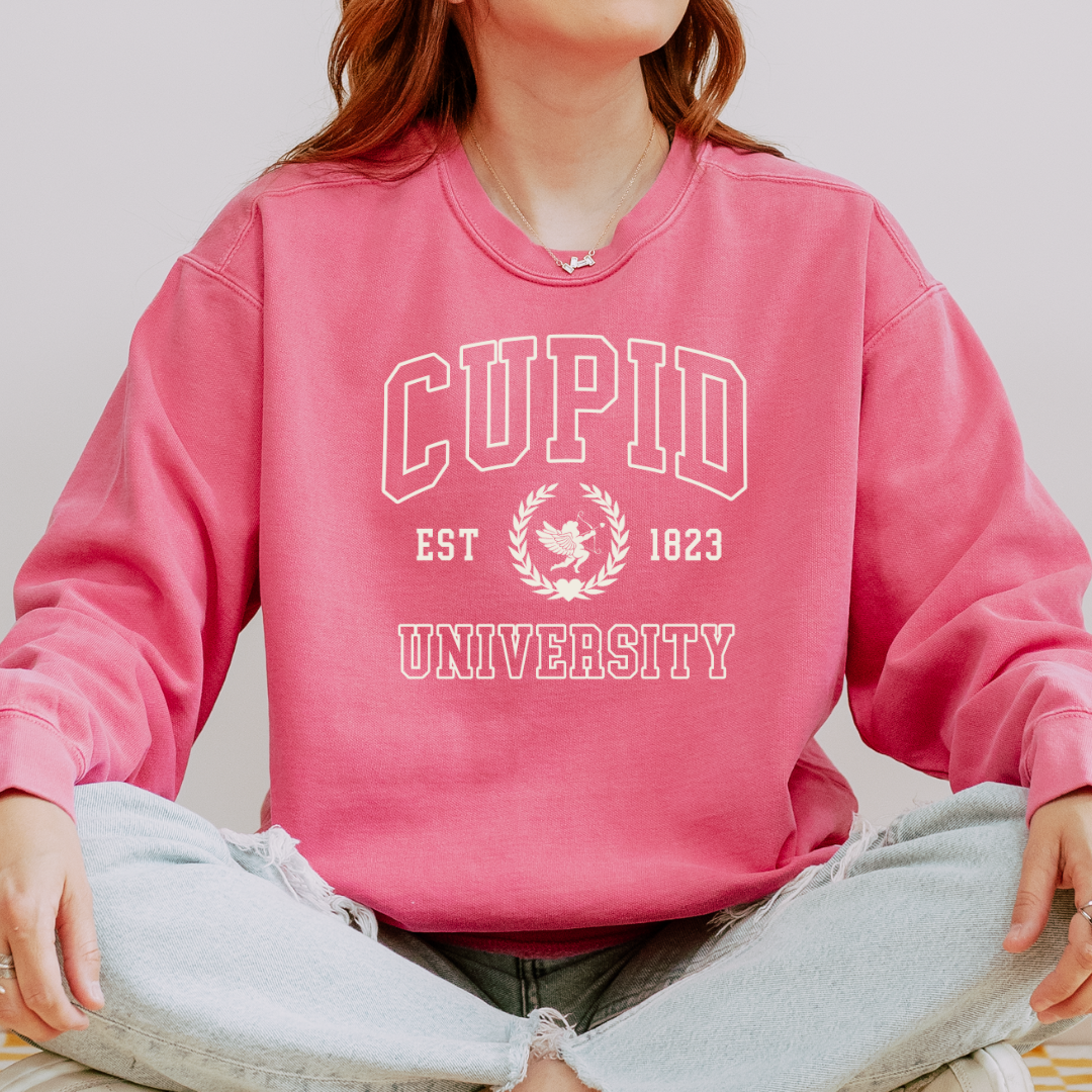 Cupid University Adult Crewneck Sweatshirt