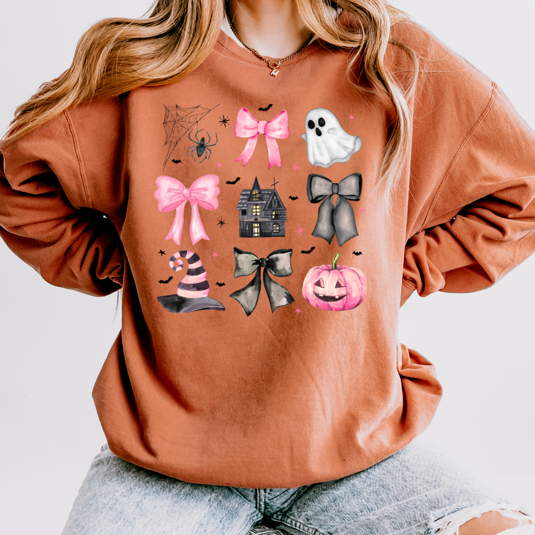 Preppy Pink Halloween Long Sleeve Tee