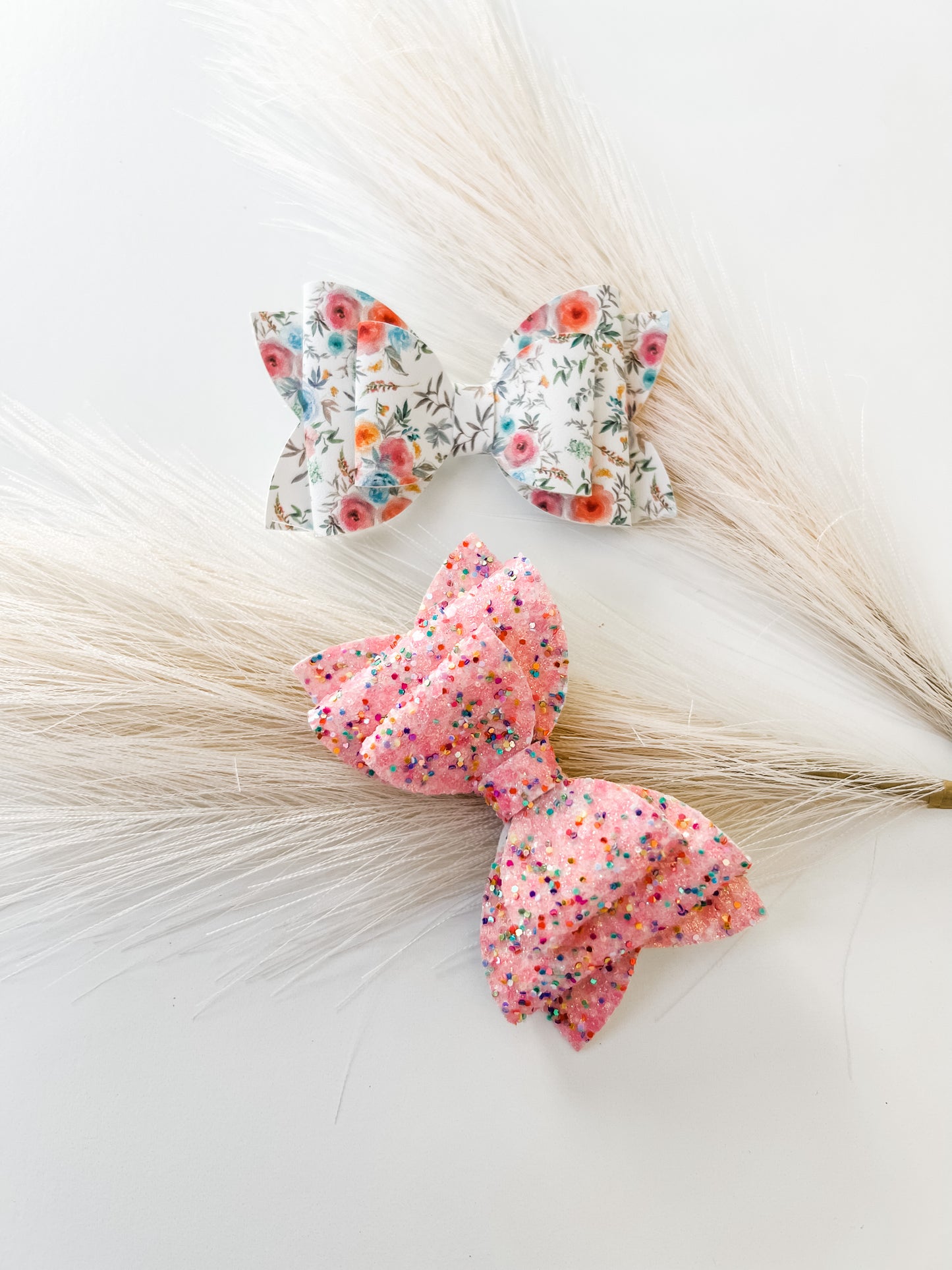 Vibrant Blooms Bow Set on Clips