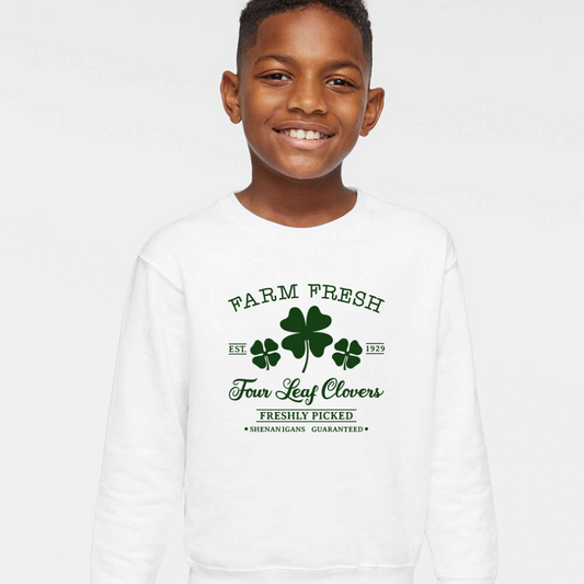 Farm Fresh Clovers Youth Crew Neck