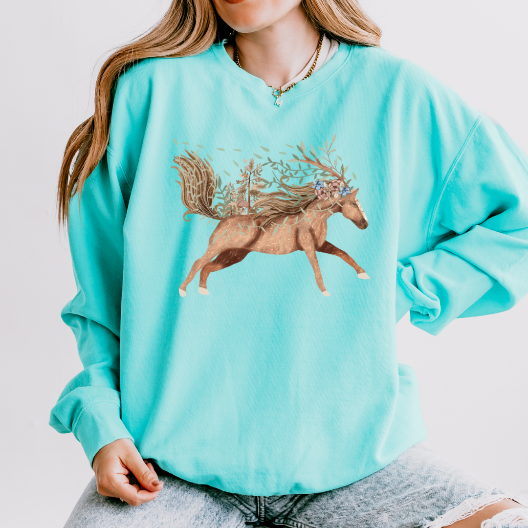 Claire Eddie Mocha Horse Adult Long Sleeve Tee