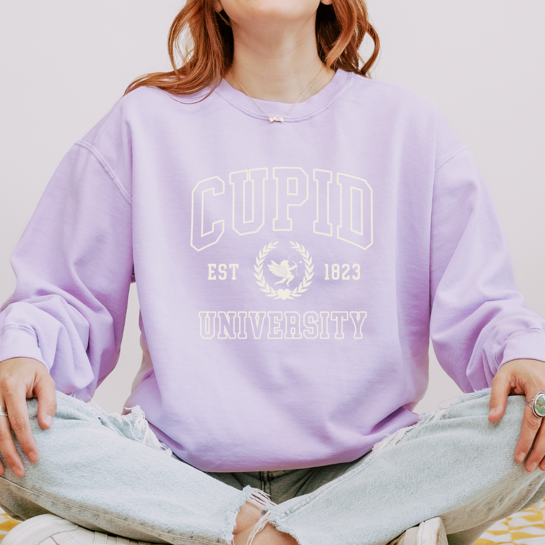 Cupid University Adult Crewneck Sweatshirt