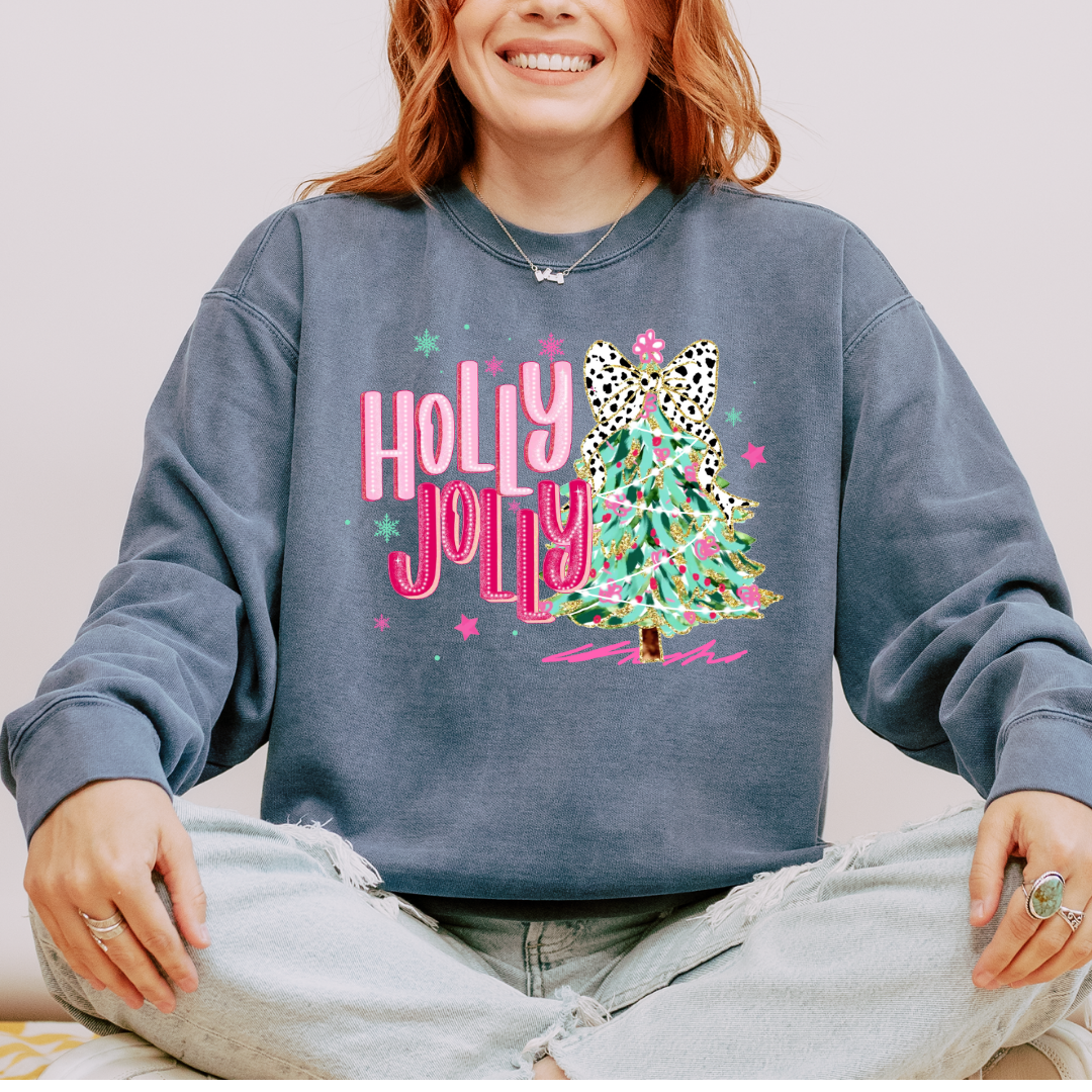 Holly Jolly Comfort Colors Crewneck Sweatshirt