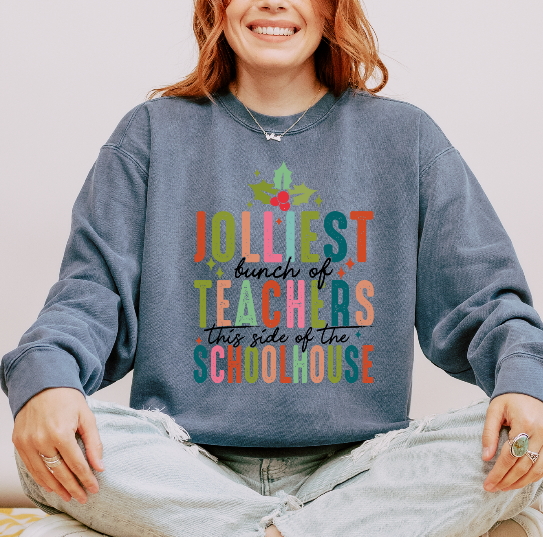 Jolliest Bunch of Teachers Comfort Colors Crewneck Sweatshirt