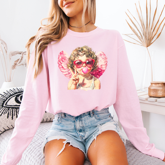 Bubble Gum Cupid Long Sleeve Tee