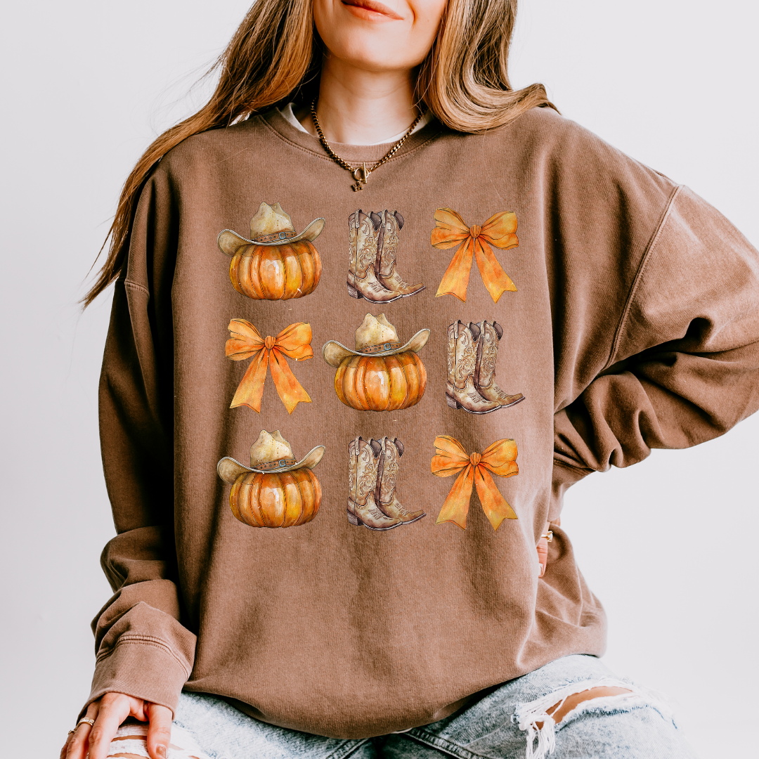 Western Pumpkin Adult Long Sleeve Tee