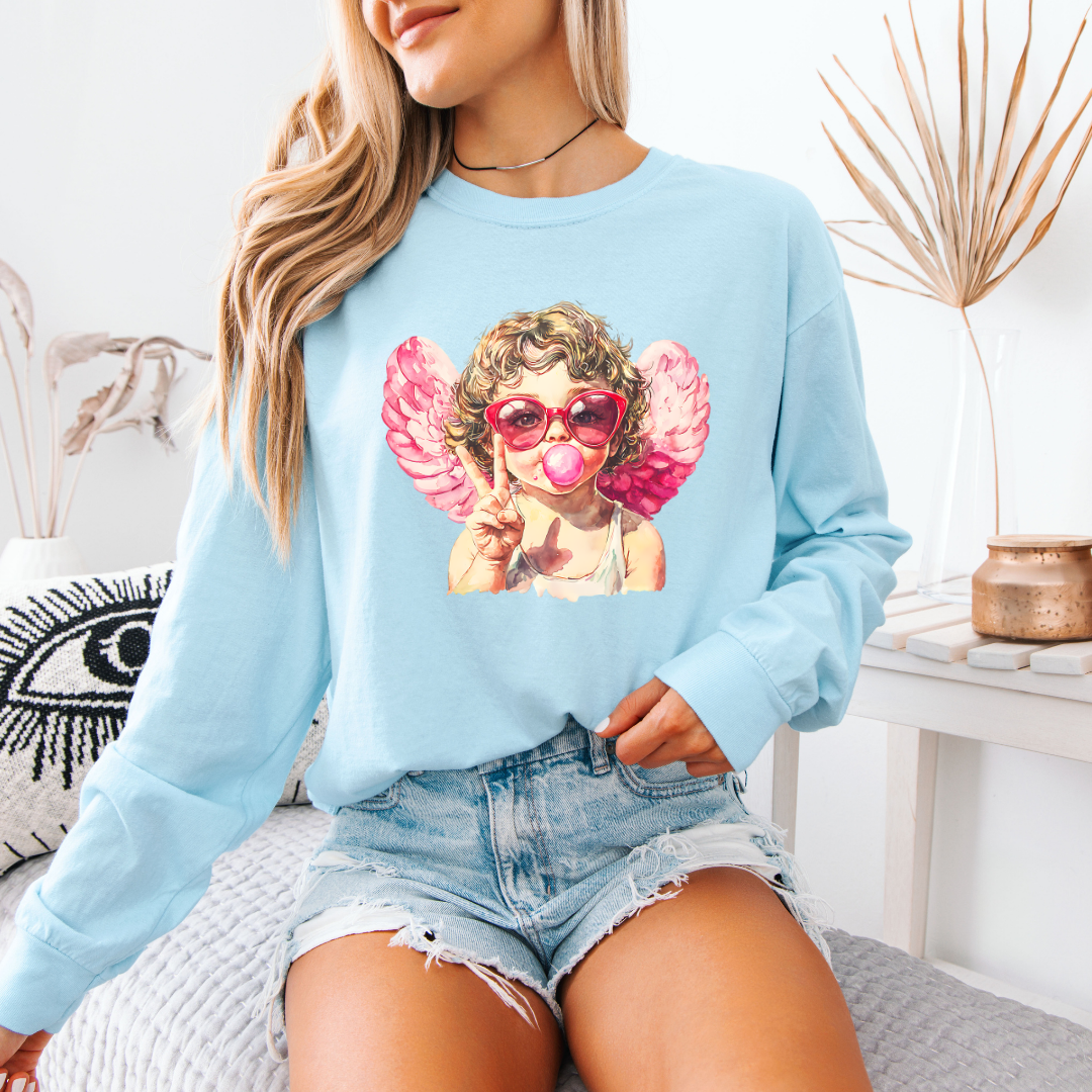 Bubble Gum Cupid Long Sleeve Tee