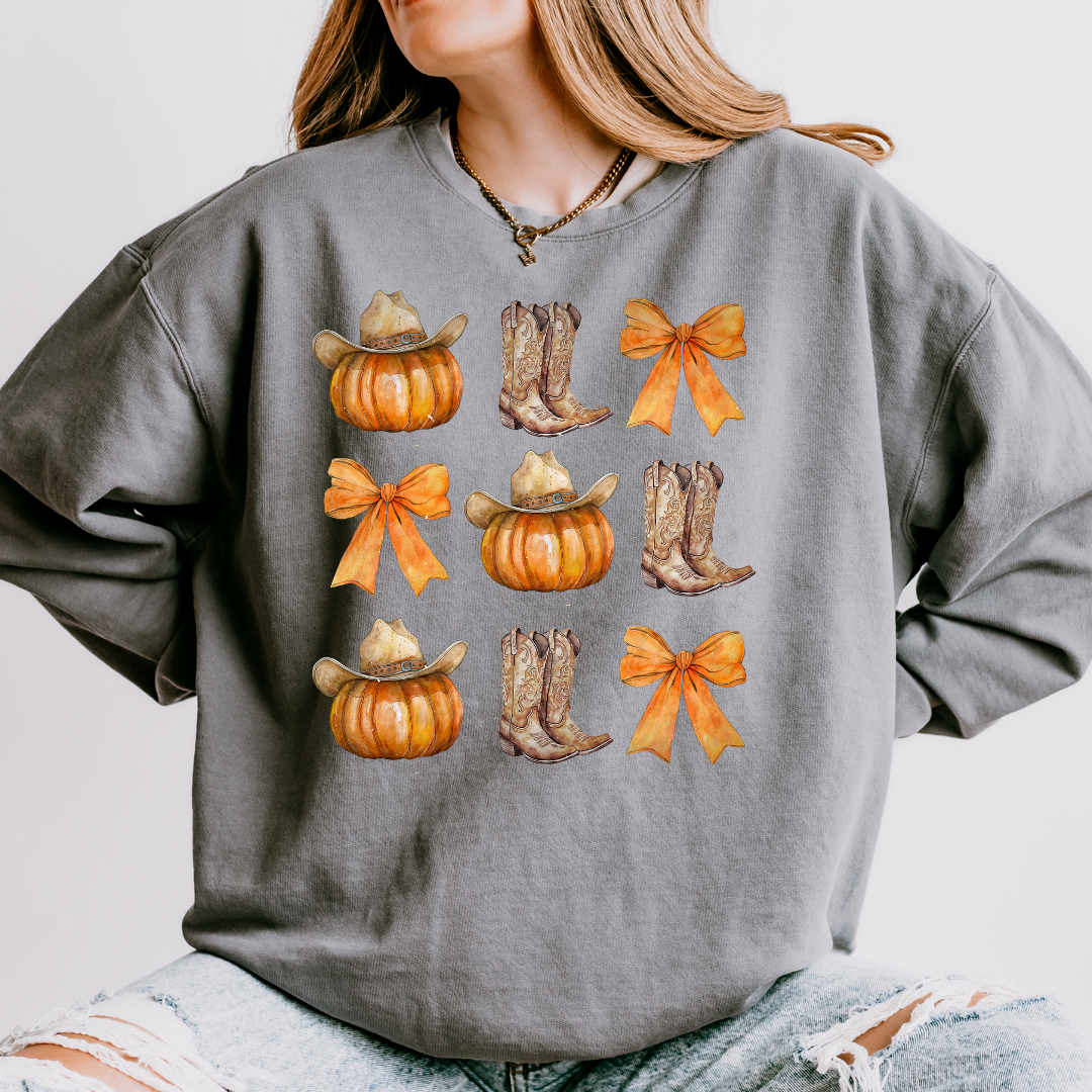 Western Pumpkin Adult Long Sleeve Tee