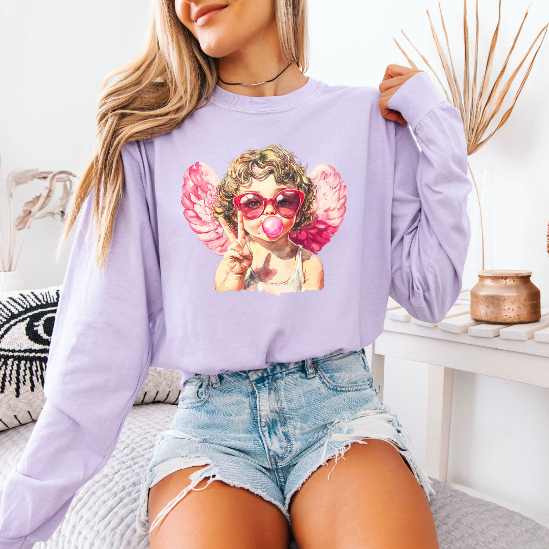 Bubble Gum Cupid Long Sleeve Tee