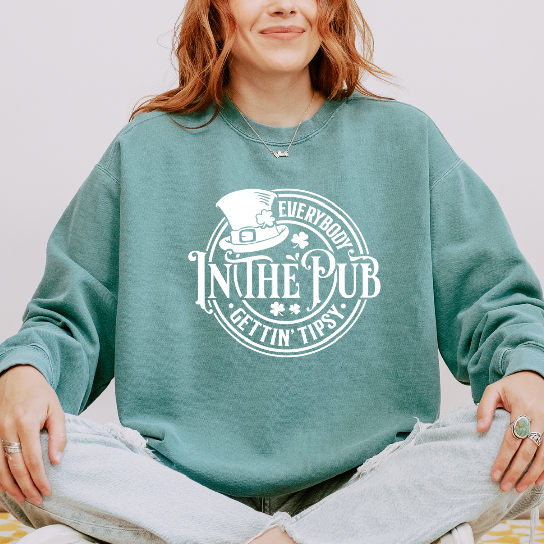 Everybody in the pub getting tipsy Adult Crewneck Sweatshirt