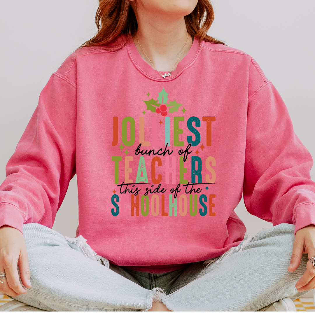 Jolliest Bunch of Teachers Comfort Colors Crewneck Sweatshirt