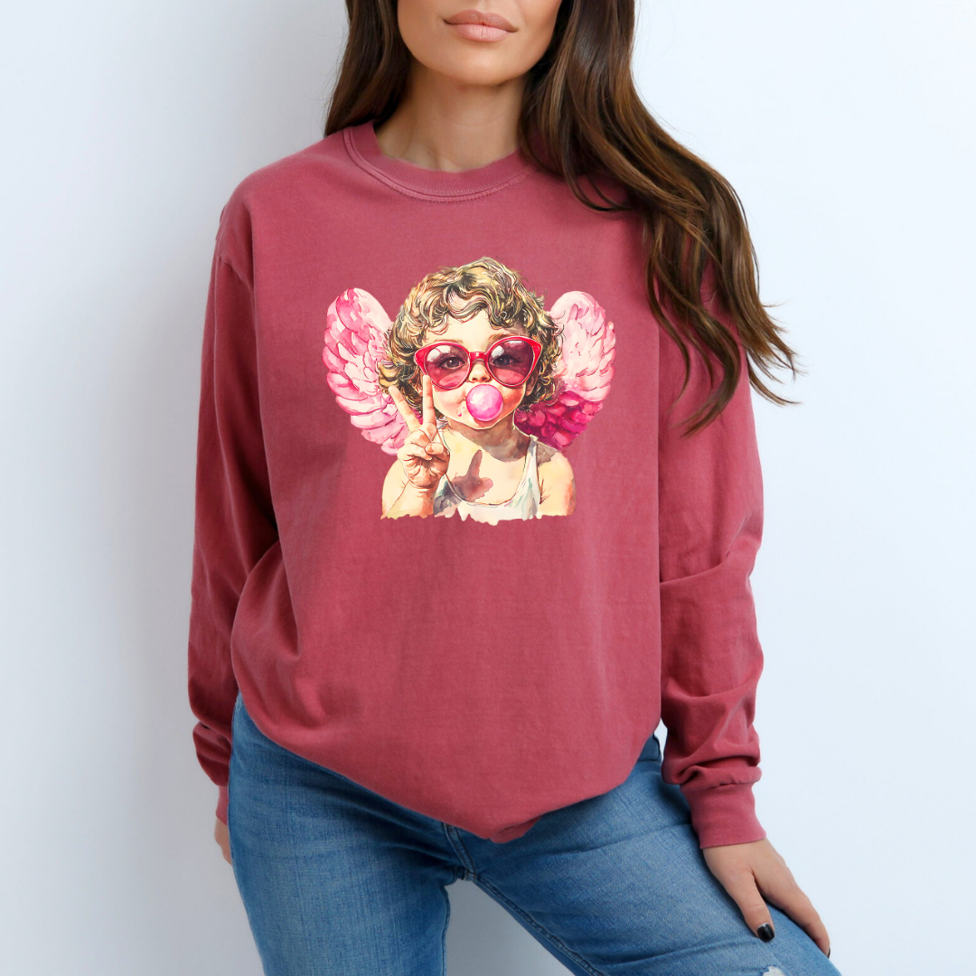 Bubble Gum Cupid Long Sleeve Tee