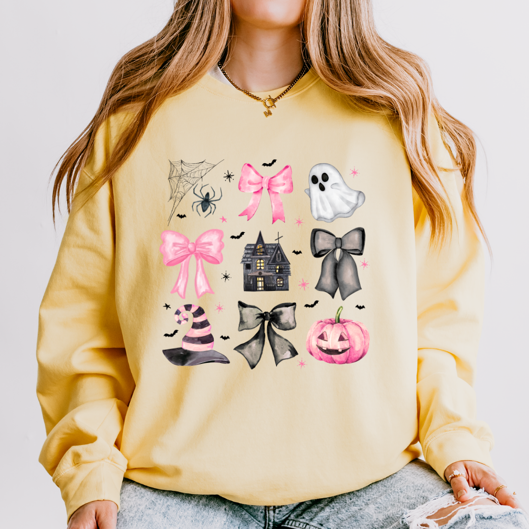 Preppy Pink Halloween Long Sleeve Tee