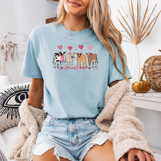 Valentine's Day Cows Short Sleeve Tee