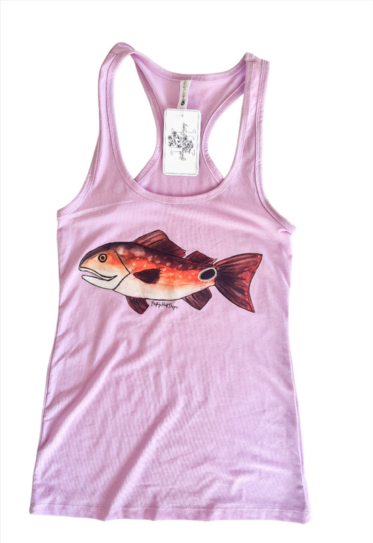 RTS Adult Hand painted Watercolor Redfish Tank