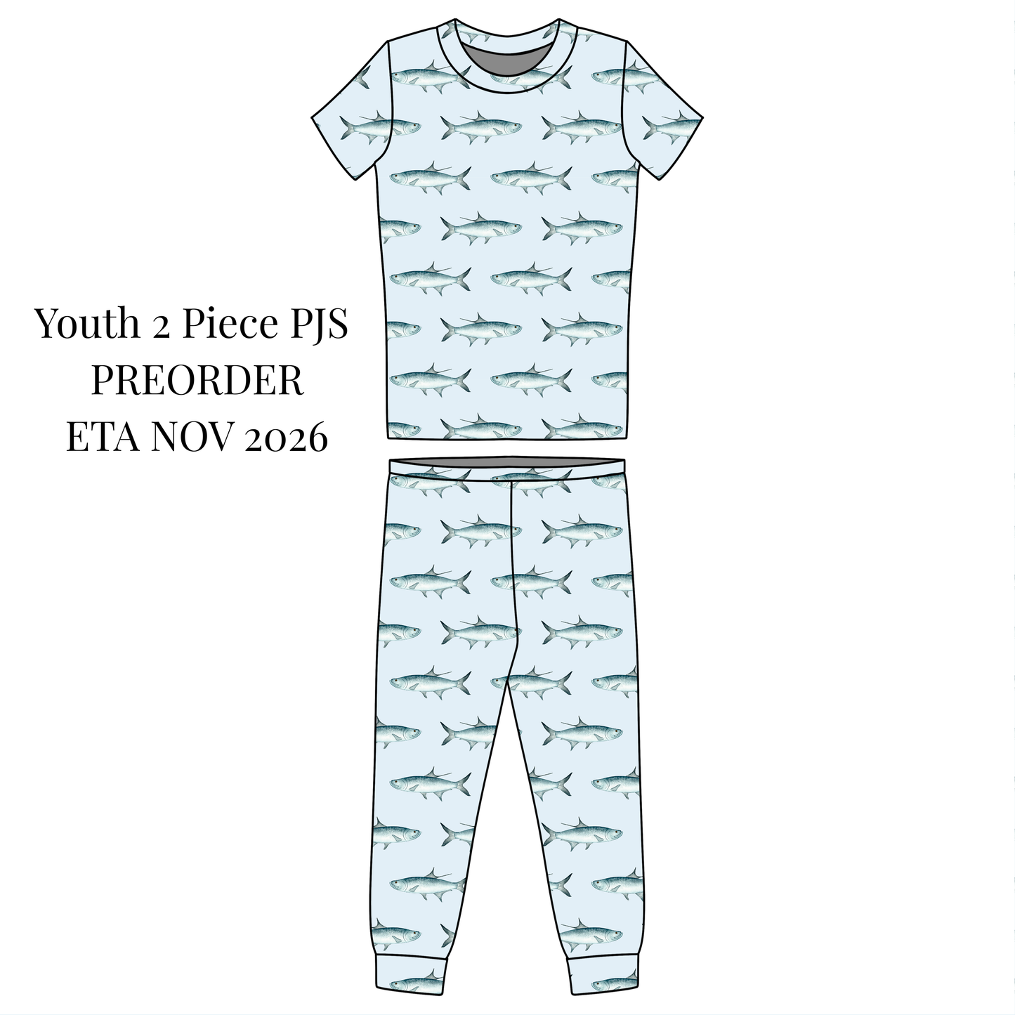 Tarpon Youth Short Sleeve with Pants Two-Piece Sets (2T- 10/12) PREORDER SHIPS NOVEMBER 2026