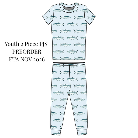 Tarpon Youth Short Sleeve with Pants Two-Piece Sets (2T- 10/12) PREORDER SHIPS NOVEMBER 2026