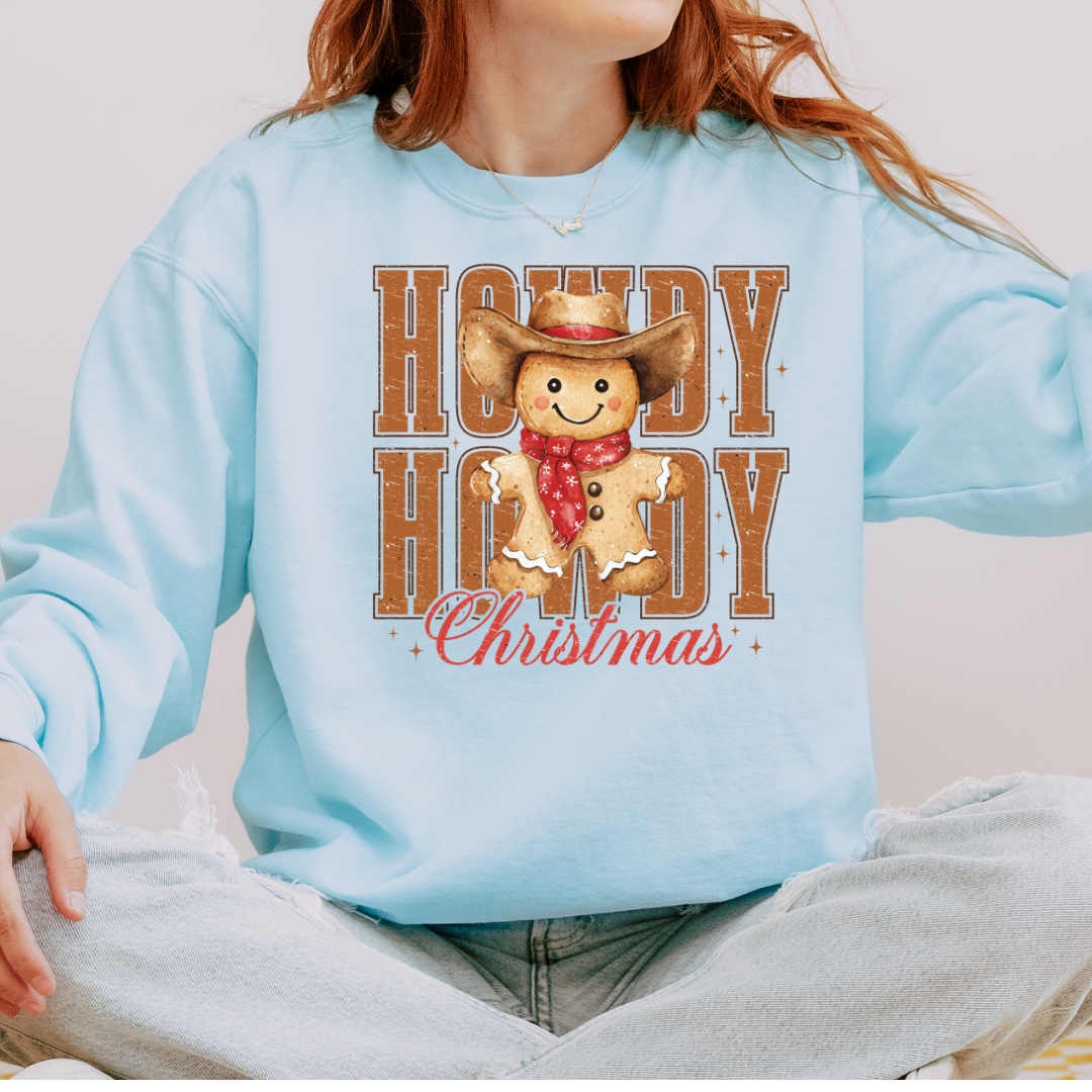 Howdy Howdy Christmas Comfort Colors Crewneck Sweatshirt