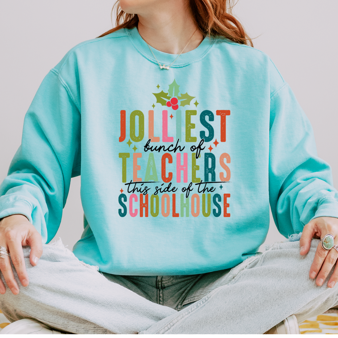 Jolliest Bunch of Teachers Comfort Colors Crewneck Sweatshirt