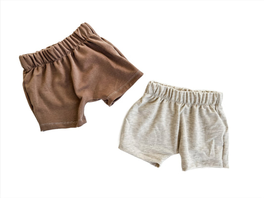 Solid American Milled Cotton Jersey Boy Shorts (Sizes 0/3M-9/10)