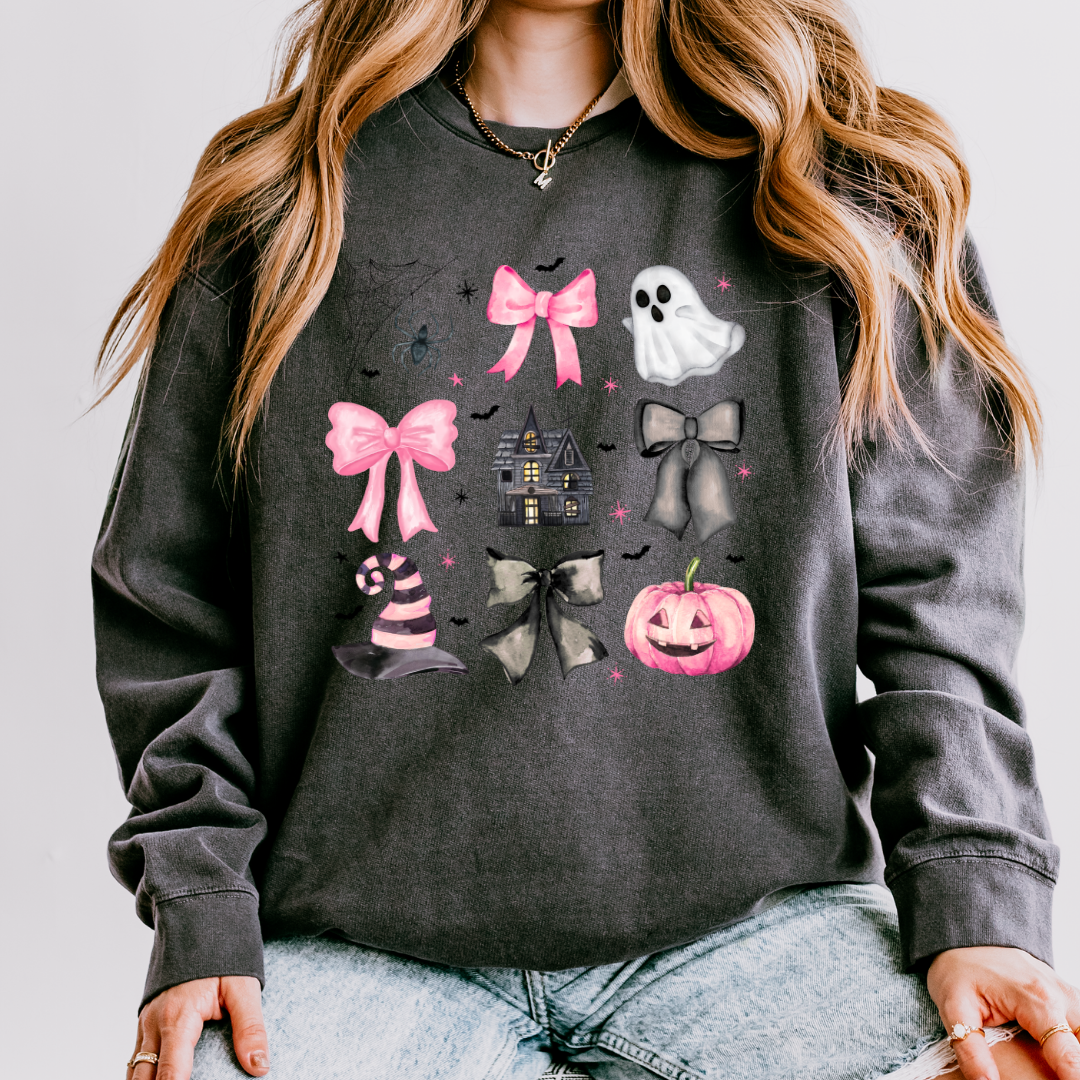 Preppy Pink Halloween Long Sleeve Tee