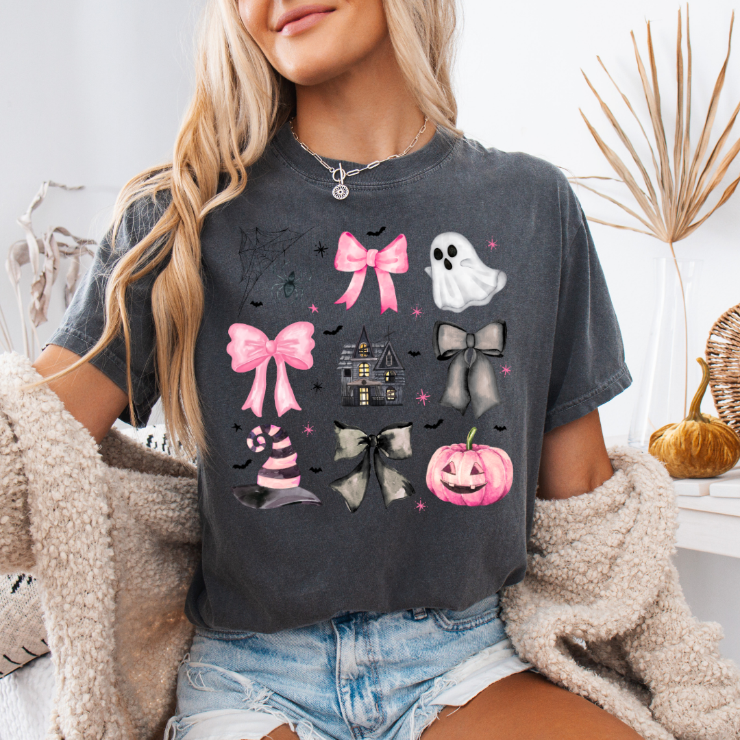 Preppy Pink Halloween Short Sleeve Tee