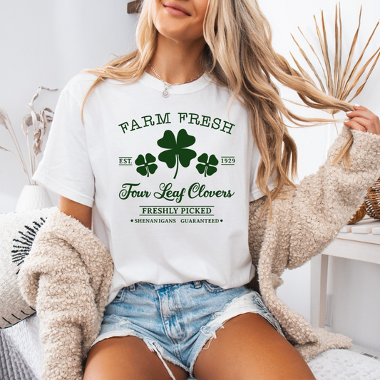 Farm Fresh Clovers Adult Short Sleeve Tee