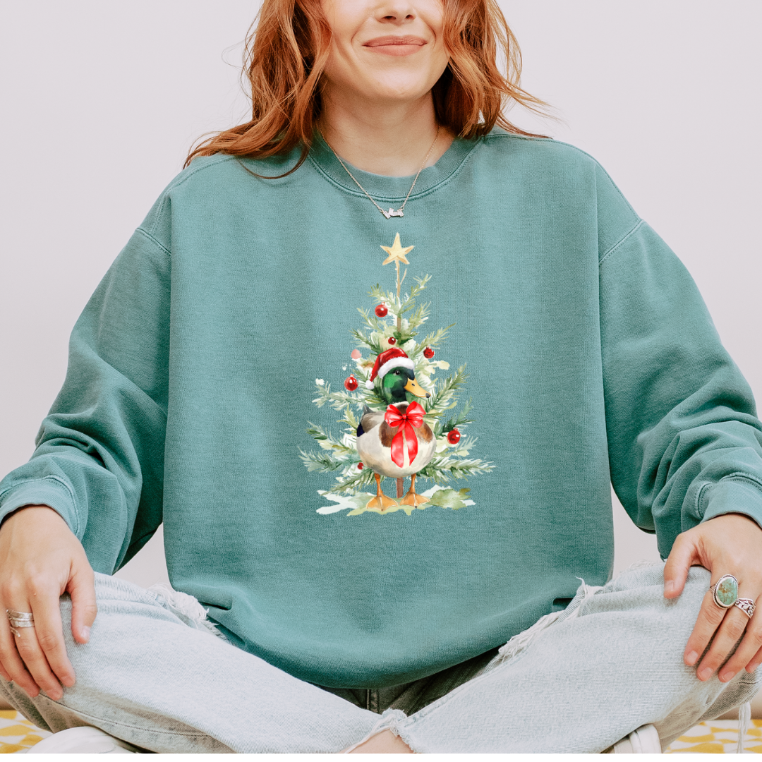 Mallard Christmas Comfort Colors Crewneck Sweatshirt