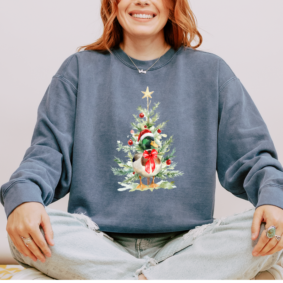 Mallard Christmas Comfort Colors Crewneck Sweatshirt