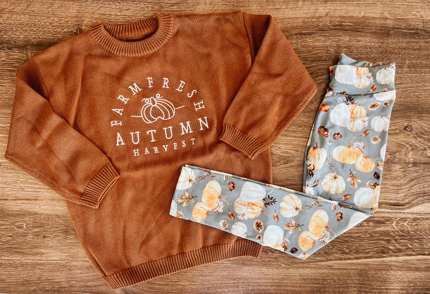 2T, 4T, or 5T Farm Fresh Pumpkin Oversized Knit Chunky Sweater Sizes