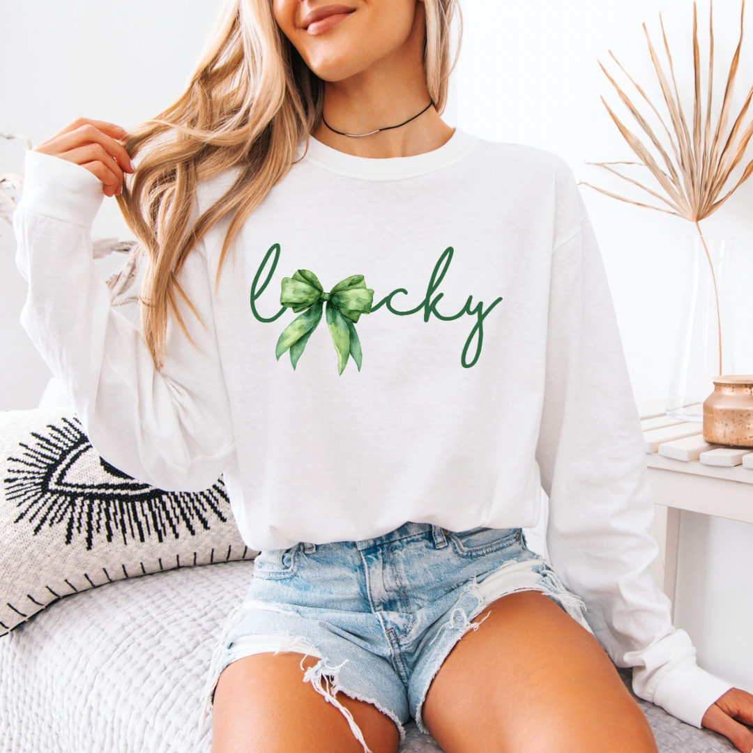 Lucky Bow Adult Long Sleeve Tee