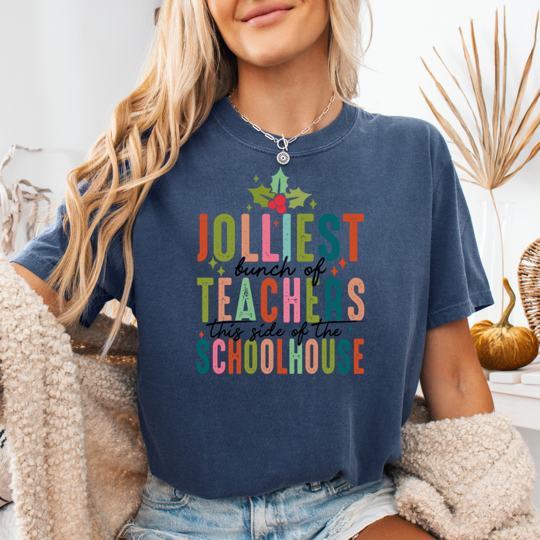 Jolliest Bunch of Teachers Comfort Colors Short or Long Sleeve Tees