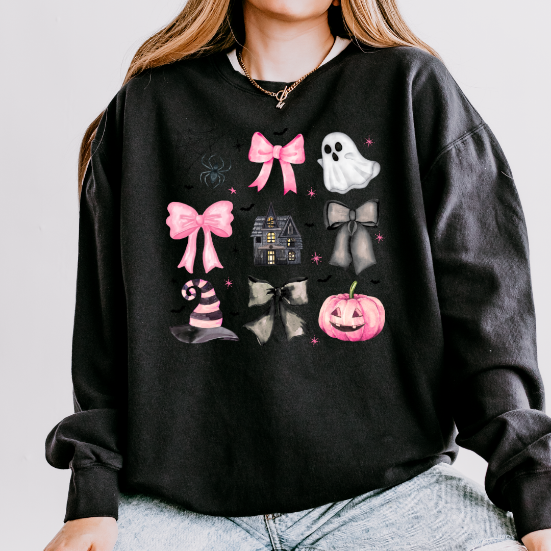 Preppy Pink Halloween Long Sleeve Tee