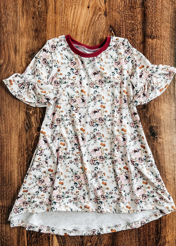 Rosey Vintage Floral T-Shirt Dress