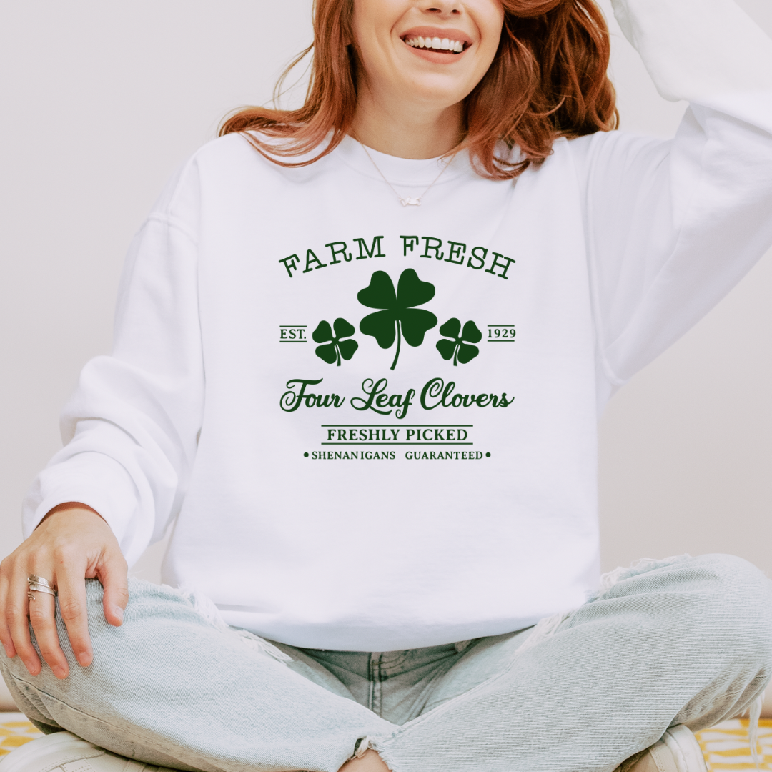 Farm Fresh Clovers Adult Crewneck Sweatshirt