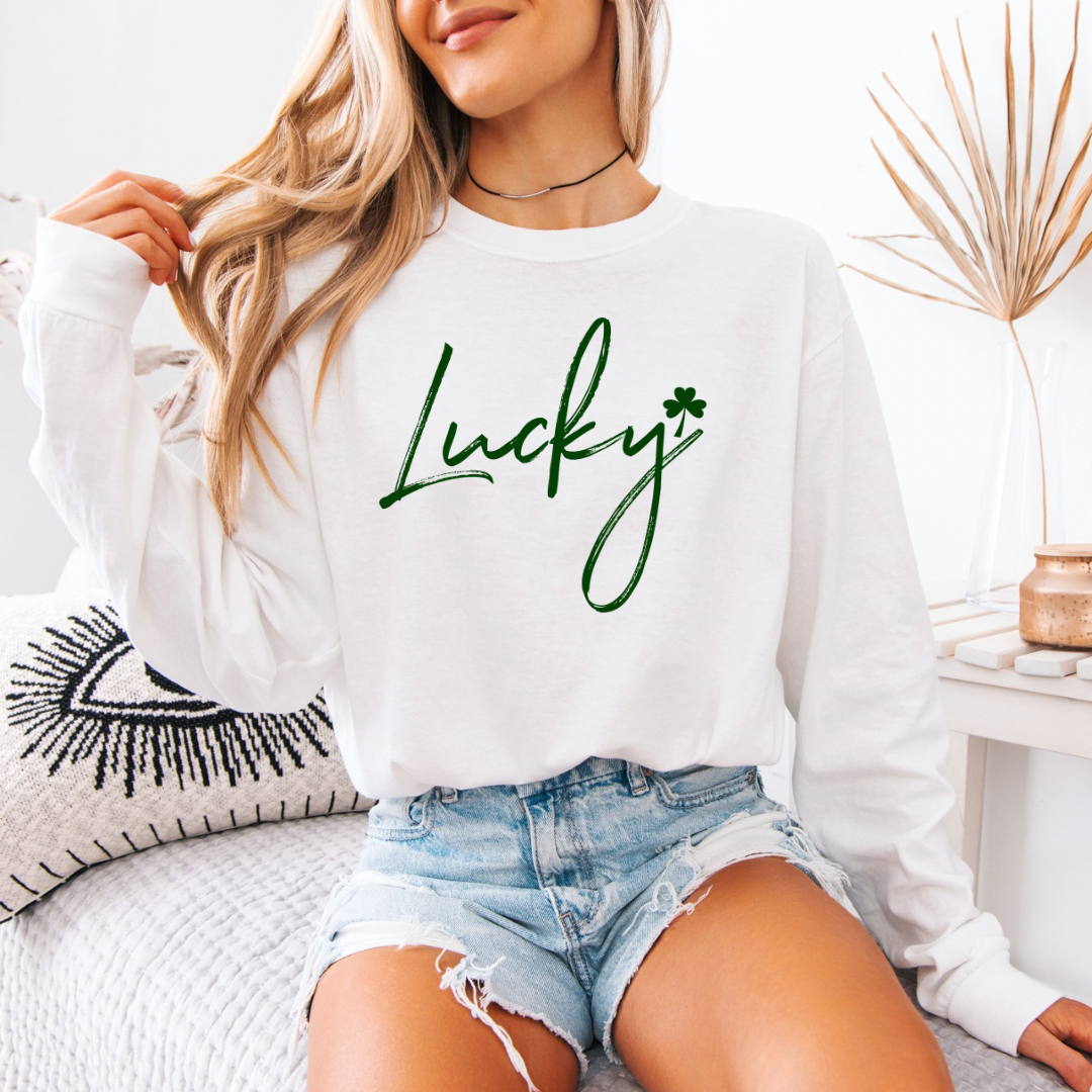 Lucky Clover Adult Long Sleeve Tee