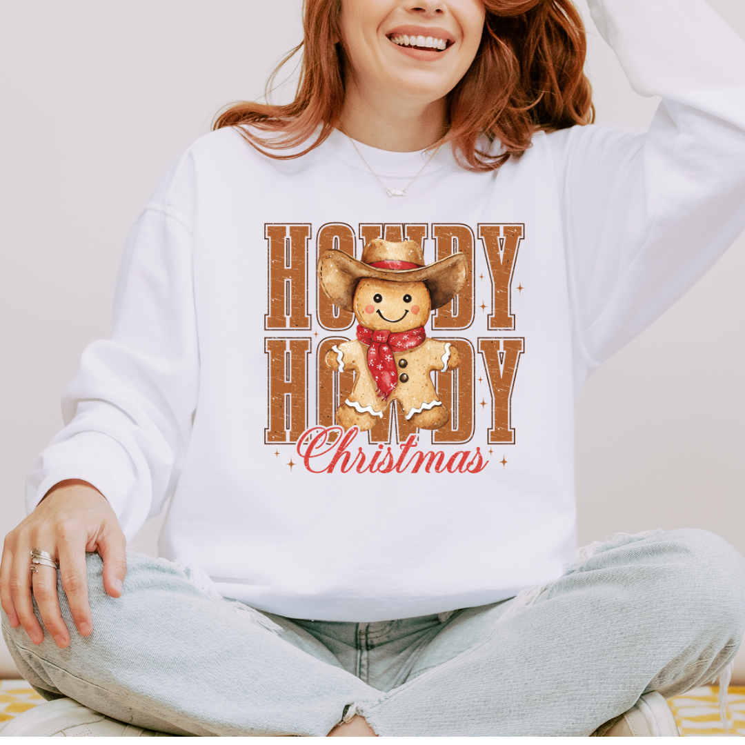 Howdy Howdy Christmas Comfort Colors Crewneck Sweatshirt